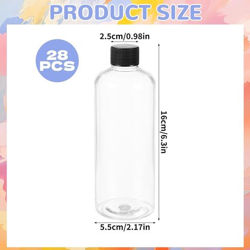 28 PCS Empty Plastic Sensory Bottles with Lids 10oz/300ml Clear Leakproof Drink Containers Reusable Water Bottles Decorative for Crafts, DIY Sensory Play, Juice, Party & Calm Down Corner Supplies in Saudi Arabia