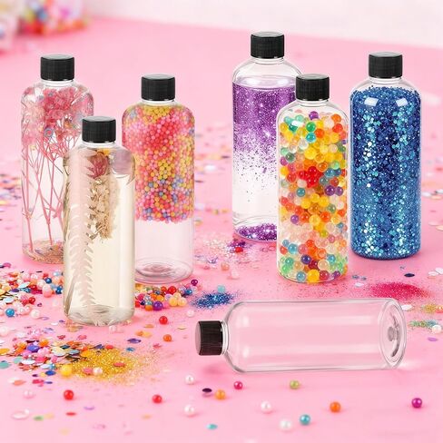 28 PCS Empty Plastic Sensory Bottles with Lids 10oz/300ml Clear Leakproof Drink Containers Reusable Water Bottles Decorative for Crafts, DIY Sensory Play, Juice, Party & Calm Down Corner Supplies in Saudi Arabia