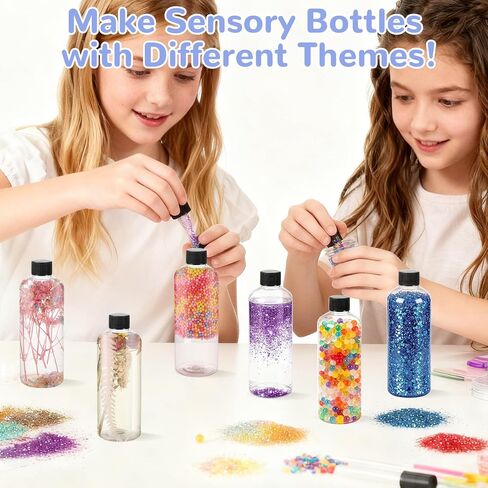28 PCS Empty Plastic Sensory Bottles with Lids 10oz/300ml Clear Leakproof Drink Containers Reusable Water Bottles Decorative for Crafts, DIY Sensory Play, Juice, Party & Calm Down Corner Supplies in Saudi Arabia