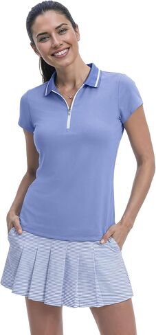 Izod Women's Shirt Performance Stretch Golf Collared Cap Sleeve in Kuwait