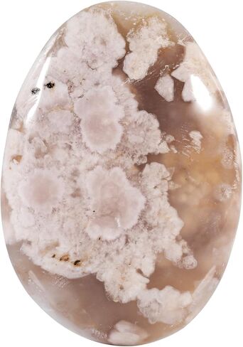 Rockcloud Irregular Polished Cherry Blossom Agate Worry Stone, Pocket Palm Stones Reiki Crystal Energy Stone for Home Office Decor, 1.57-2.75 Inches in Kuwait