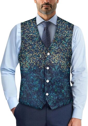 TOADDITDO V- Neck Suit Vest for Men Business Formal Dress Waistcoat Button Down Vests for Tuxedo in Saudi Arabia