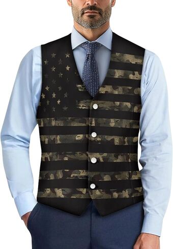 TOADDITDO V- Neck Suit Vest for Men Business Formal Dress Waistcoat Button Down Vests for Tuxedo in Saudi Arabia