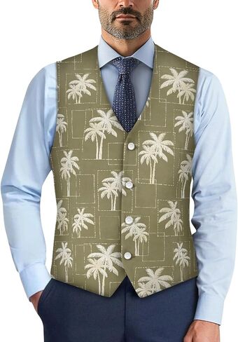 TOADDITDO V- Neck Suit Vest for Men Business Formal Dress Waistcoat Button Down Vests for Tuxedo in Saudi Arabia