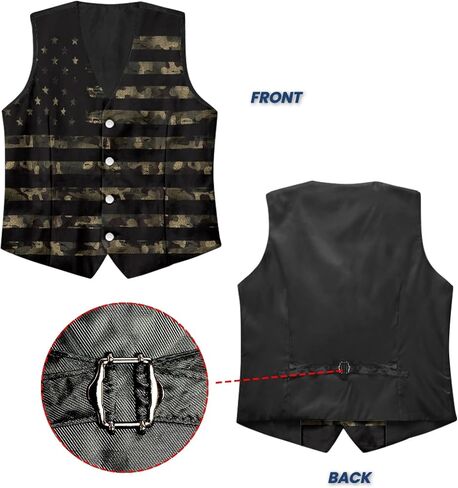 TOADDITDO V- Neck Suit Vest for Men Business Formal Dress Waistcoat Button Down Vests for Tuxedo in Saudi Arabia