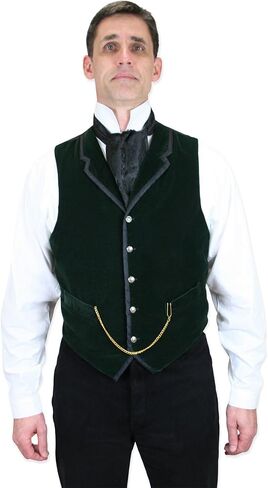 Historical Emporium Men's Velvet Formal Suit Vest, Victorian Edwardian Tuxedo Dress Bonaventure Waistcoat in Saudi Arabia