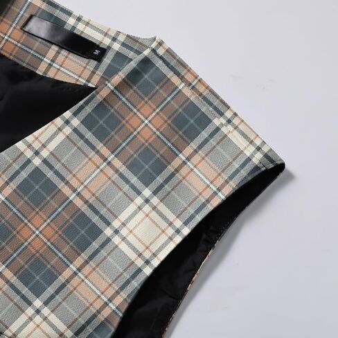 Allthemen Mens Suit Vest Business Plaid Dress Vest in Saudi Arabia