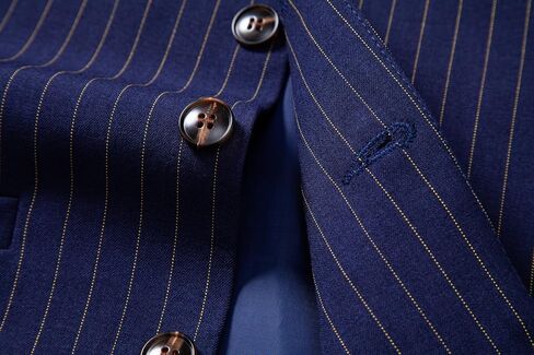 Mens Suit Vest Formal Casual Dress Vest with 3 Pockets Business Wedding Pinstripe Tuxedo Waistcoat Vest for Men in Kuwait