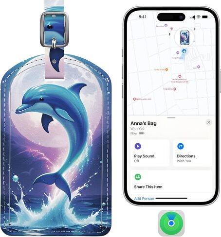 Luggage Tags Built-in Anti-Loss Tracker, Luxury Leather Luggage Tags for Suitcase, Travel Bags, Backpacks, Travel Organizer for Lost Baggage Prevention (Landmark) in Saudi Arabia