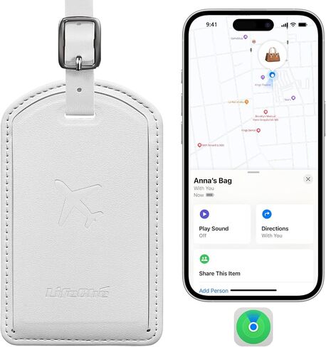 Luggage Tags Built-in Anti-Loss Tracker, Luxury Leather Luggage Tags for Suitcase, Travel Bags, Backpacks, Travel Organizer for Lost Baggage Prevention (Landmark) in Kuwait