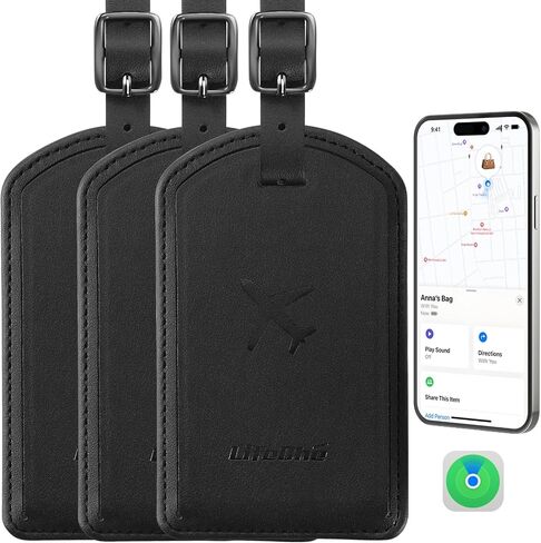 Luggage Tags Built-in Anti-Loss Tracker, Luxury Leather Luggage Tags for Suitcase, Travel Bags, Backpacks, Travel Organizer for Lost Baggage Prevention (Landmark) in Kuwait