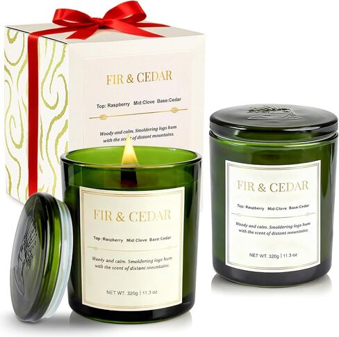 Scented Candles for Home,2 Pack Wood Wick Pumpkin Spice Scented Candles,22.6 oz Natural Soy Wax Candles with Gift Box,Long Lasting Candles for Home Decor,Gifts for Women in Saudi Arabia