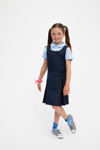 French Toast Girls' Box Pleat Round Neck Sleeveless Dress in Kuwait