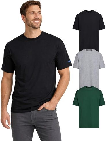 Wrangler Big and Tall T-Shirts for Men, 3 Pack Cotton Men Big and Tall T Shirt, Relaxed Fit Mens Tees in Kuwait
