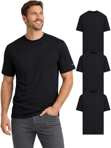 Wrangler Big and Tall T-Shirts for Men, 3 Pack Cotton Men Big and Tall T Shirt, Relaxed Fit Mens Tees in Kuwait