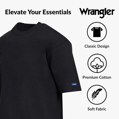 Wrangler Big and Tall T-Shirts for Men, 3 Pack Cotton Men Big and Tall T Shirt, Relaxed Fit Mens Tees in Kuwait