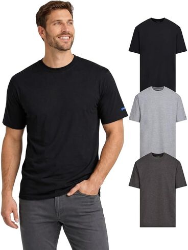 Wrangler Big and Tall T-Shirts for Men, 3 Pack Cotton Men Big and Tall T Shirt, Relaxed Fit Mens Tees in Kuwait