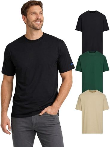 Wrangler Big and Tall T-Shirts for Men, 3 Pack Cotton Men Big and Tall T Shirt, Relaxed Fit Mens Tees in Kuwait