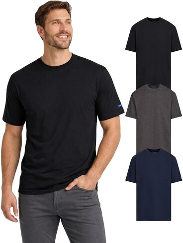 Wrangler Big and Tall T-Shirts for Men, 3 Pack Cotton Men Big and Tall T Shirt, Relaxed Fit Mens Tees in Kuwait