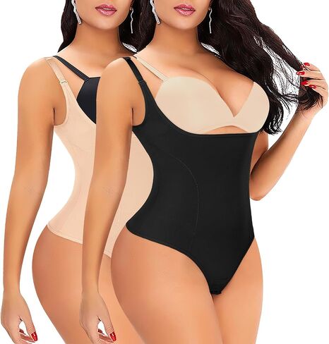 بدلة الجسم Werena Thong للنساء للتحكم في البطن، صدر مفتوح، مشكل الجسم، أنحف، ثونغ in Kuwait