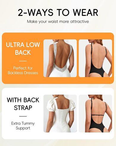 Backless Thong Shapewear for Women with Tummy Control, Seamless Sculpting Bodysuit for Daily and Workouts in Saudi Arabia