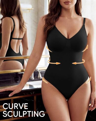 Backless Thong Shapewear for Women with Tummy Control, Seamless Sculpting Bodysuit for Daily and Workouts in Saudi Arabia