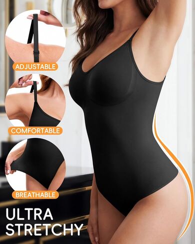 Backless Thong Shapewear for Women with Tummy Control, Seamless Sculpting Bodysuit for Daily and Workouts in Saudi Arabia