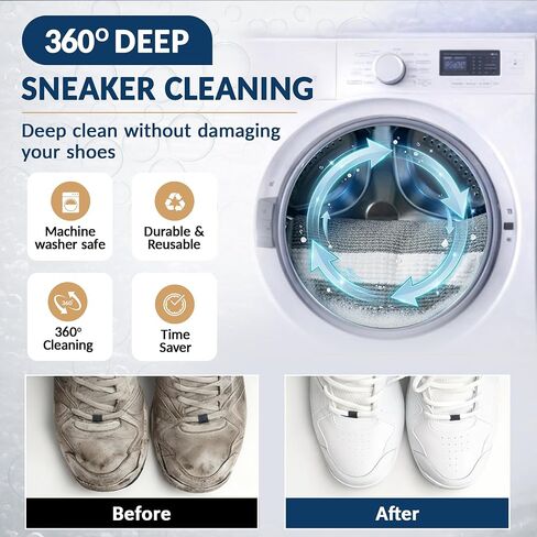 XL Tennis Shoe Washing Machine Bag with Magnetic Zipper Protection │ Reusable Laundry Shoe Cleaning Bag for Sneakers - Deep Cleans Without Damage │ Washer & Dryer Safe │ 7 in 1 Essential Wash Bundle in Kuwait