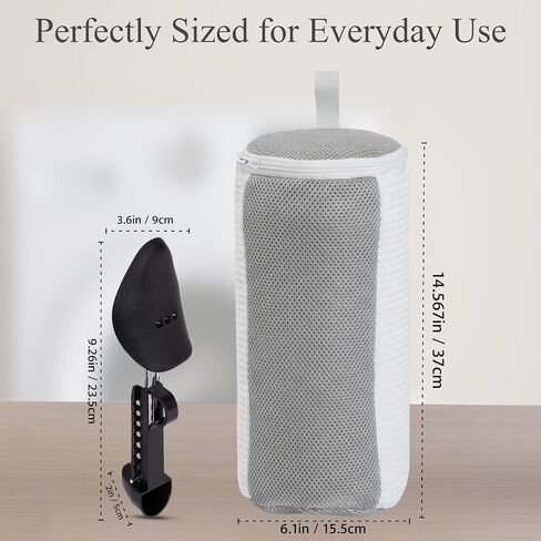 Shoe Washing Machine Bag, 2 Pcs Cylindrical Laundry Shoe Bag for Washer and Dryer with Adjustable Shoe Trees, 360 Deep Cleaning Sneaker Washing Bag with Zipper, Fits All Shoe Types and Sizes, White in Saudi Arabia