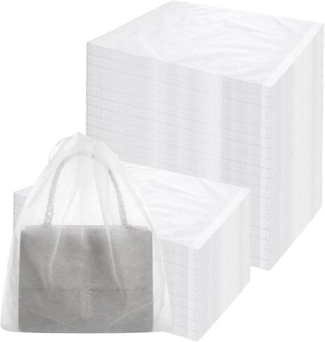 Qianyu 100 PCS Dust Bags for Purses, Handbag Storage Bags Purse Protector with Drawstring Breathable Non-woven Bag Covers Disposable Closet Organizer for Shoe Clothes Travel Home in Kuwait