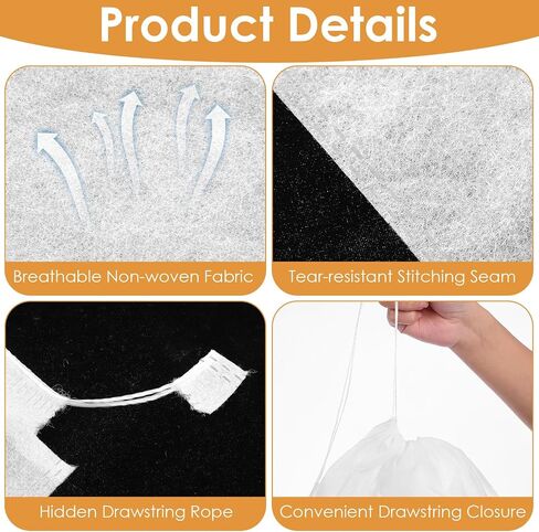 Qianyu 100 PCS Dust Bags for Purses, Handbag Storage Bags Purse Protector with Drawstring Breathable Non-woven Bag Covers Disposable Closet Organizer for Shoe Clothes Travel Home in Kuwait