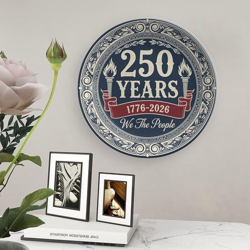 USA 250th Decorative Plates Home Decor, We The People 250th Commemorative Display Ceramic Plate for Hallway Console Side Table, Patriotic Party Supplies, Commemorative Gifts, 8 Inch in Kuwait