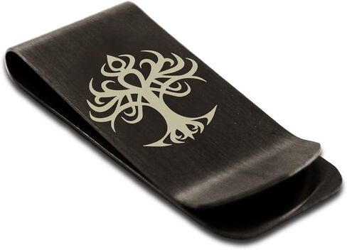 Stainless Steel Tribal Tree of Life Symbol Money Clip Credit Card Holder in Kuwait