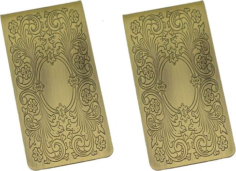 Set of 2 Chrome-Plated Stainless Steel Money Clips in Silver (Bronze Victorian Scroll) in Kuwait