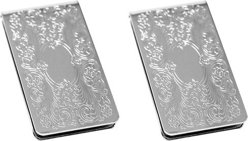 Set of 2 Chrome-Plated Stainless Steel Money Clips in Silver (Bronze Victorian Scroll) in Kuwait