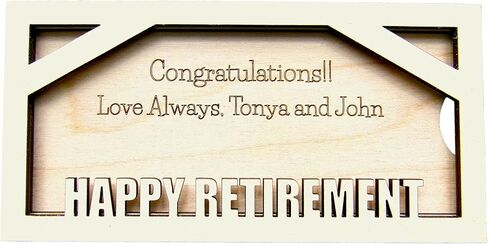 Personalized Happy Retirement Money Holder - Cash Gift Holder - Custom Message Gift - Retirement Party in Kuwait