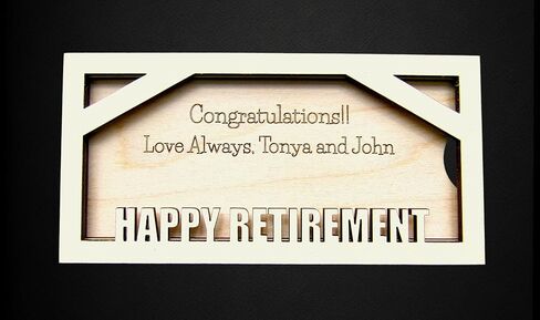 Personalized Happy Retirement Money Holder - Cash Gift Holder - Custom Message Gift - Retirement Party in Kuwait