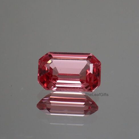 8.20 Ct Natural Padparadscha Sapphire – Emerald Cut Certified Unheated Pink Peach Gemstone | Rare Ceylon Sapphire Loose Stone for Ring & Pendant in Kuwait