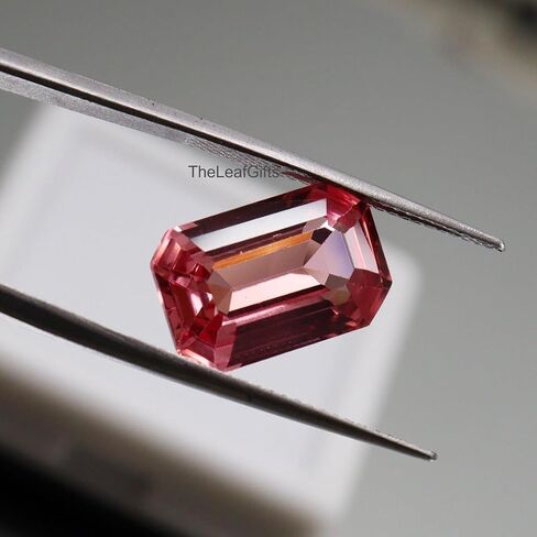 8.20 Ct Natural Padparadscha Sapphire – Emerald Cut Certified Unheated Pink Peach Gemstone | Rare Ceylon Sapphire Loose Stone for Ring & Pendant in Kuwait
