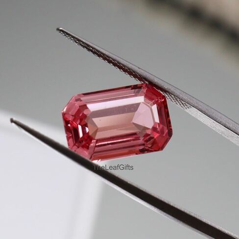 8.20 Ct Natural Padparadscha Sapphire – Emerald Cut Certified Unheated Pink Peach Gemstone | Rare Ceylon Sapphire Loose Stone for Ring & Pendant in Kuwait