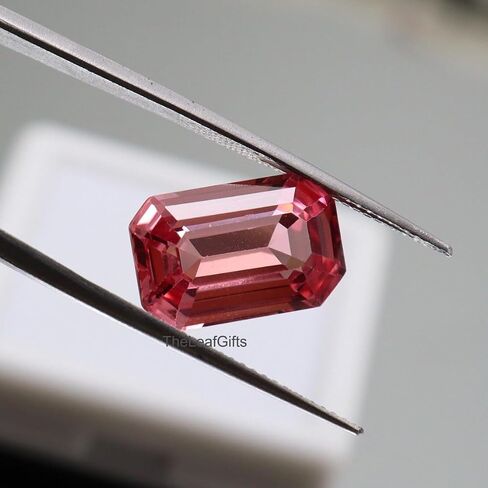 8.20 Ct Natural Padparadscha Sapphire – Emerald Cut Certified Unheated Pink Peach Gemstone | Rare Ceylon Sapphire Loose Stone for Ring & Pendant in Kuwait