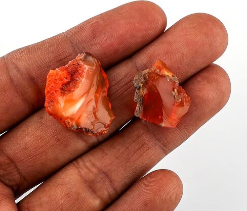 (2pcs) Natural Raw Mexican Fire Opal Gemstone, Wholesale Rough Stones, DIY Crafts, Loose Rock Supplies, DIY Jewelry Making, Healing Crystals, October Birthstone, Gem Collection in Saudi Arabia