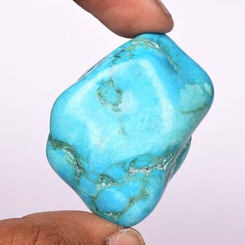GEMHUB الفيروز الأزرق الطبيعي 50-70 قيراط. تقريبًا أريزونا كريستال شفاء أحجار كريمة فيروزية خشنة فضفاضة لكل قطعة in Kuwait