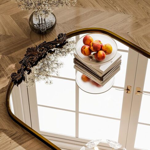 Vintage Full Length Mirror, 21 x 64 Inch Carved Arched Floor Mirrors Full Body Mirrors with Stand for Bedroom, Entryway,Bronze in Saudi Arabia