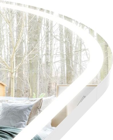 NEWBULIG Arched Full Length Mirror with Stand 21"x63", LED Light Floor Standing with 3 Color Lighting for Bedroom Body Hanging Modern Simple Home Decor Wall Living Room Cloakroom in Saudi Arabia