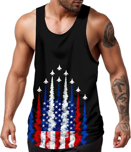 Mens Tank Tops Summer Beach UPF 50+ Quick Dry Graphic Sleeveless Workout Shirts Hawaiian Tank Tops for Men in Saudi Arabia