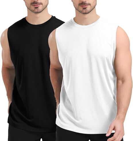 (Size: L) Men's Lightweight UPF 50 Sleeveless Sun T-Shirts in Saudi Arabia