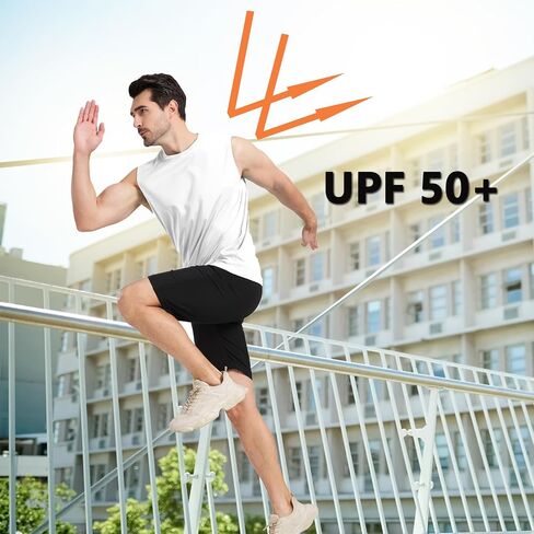 (Size: L) Men's Lightweight UPF 50 Sleeveless Sun T-Shirts in Saudi Arabia