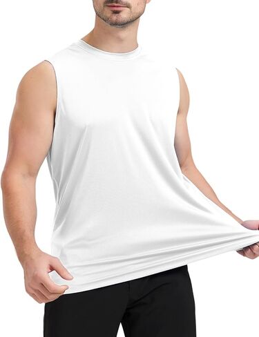 (Size: L) Men's Lightweight UPF 50 Sleeveless Sun T-Shirts in Saudi Arabia
