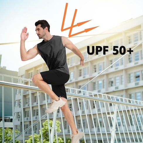 (Size: L) Men's Lightweight UPF 50 Sleeveless Sun T-Shirts in Saudi Arabia